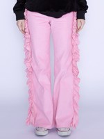 frill corduroy stretch pants/PINK