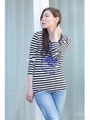 【AZUL by moussy】20/-度甘天竺CoffeeスペードロンT/柄BLK