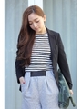 【AZUL by moussy】TCワッフル パワショル長袖プルオーバー/O/WHT