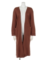 ガウン風ロングカーデ/レンガ