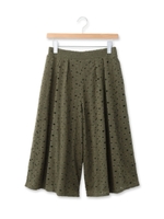 花柄レースガウチョパンツ/オリーブグリーン(026)