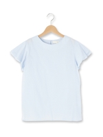 袖フリルブラウス/ライトブルー(091)