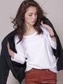 Anti Soaked(R) Uネック七分袖Tシャツ[汗染み防止加工シリーズ]/ネイビー