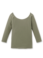 ラウンドネック七分袖カットソー/ホワイト(001)