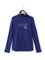 ラメプリントタートルネックカットソー/ロイヤルパープル(082)