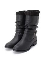 4WAYニット付きミドルブーツ/ブラック(019)