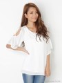 S GridショルダーフレアTOP/WHT