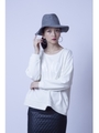 【AZUL by moussy】度詰裏毛NEW YORKドロップショルダープルオーバー/O/WHT
