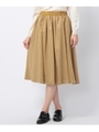 フェイクスエードギャザースカート/ベージュ(052)
