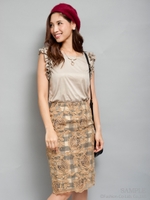 レースチェックタイトスカート/ネイビー