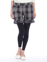【OUTLET】チェックストレッチショートパンツ/ネイビー