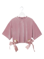 サイドリボンベロアTOPS/ピンク