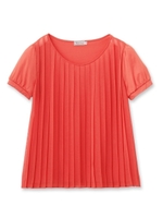 シフォンプリーツ切り替えカットソー/アイボリー(004)