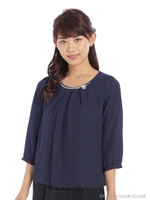 ジョーゼットXレース重ね肩リボンBL　2/Aガラ