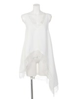 レースアシメチュニック/ブラック