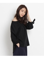 袖リボンブラウス/ダークグリーン(023)