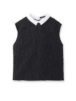 ジャカードレース襟付ノースリーブブラウス/オレンジ(067)