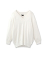 [L]Vネックドルマンニットプルオーバー/ホワイト(001)