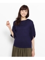 フレアプリーツ袖ニットプルオーバー/ネイビー(093)