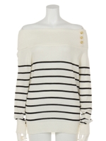 【ANAP】オフショルニットプルオーバー/オフホワイト(002)