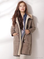 フェイクムートンダッフルコート/Dブラウン