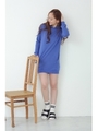 【AZUL by moussy】30/10度甘裏毛フーディ長袖ワンピース/NVY