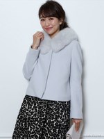 2WAYファー付きショートコート/ライトベージュ