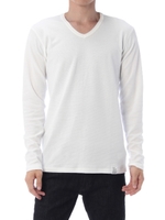 【AZUL by moussy】HOTタックフライスVネック長袖T/T.GRY