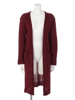 【LATINA】ワイドリブスリットロングカーディガン/BK