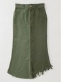 アシンメトリーフリンジスカート/KHAKI