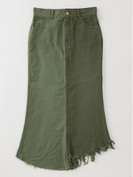 アシンメトリーフリンジスカート/KHAKI