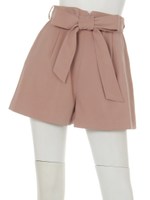 スエード調リボンショートパンツ/ピンク