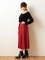 タックミディースカート/ボルドー