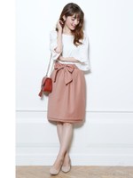 チェックリバーシブルスカート/レンガ