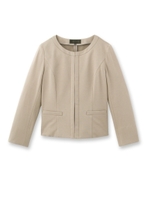 ノーカラーコットンリバージャケット/ベージュ系(054)