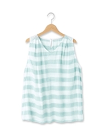 ノースリーブボーダーシャツ/オレンジ(367)