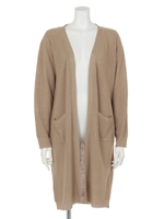 ポケット付きゆるニットカーディガン/ベージュ