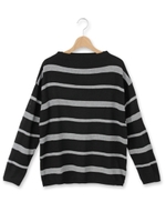 ラメボーダーニット/ライトベージュ(351)