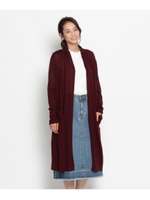 ロングニットカーディガン/ボルドー(064)