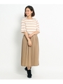 ポンチ×シフォンドッキングワンピース/ライトベージュ(351)
