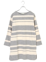 異ピッチボーダーチュニック/ネイビー