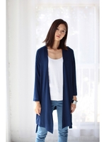 【AZUL by moussy】シルキーデオガーゼ長袖ガウン/D/GRN