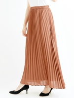 アコーディオンプリーツロングスカート/ベージュ