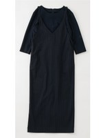 セットアップジャンバースカート/NAVY STRIP