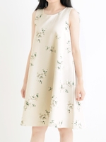 BIGフラワーノースリワンピース/アイボリー柄