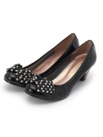 vanity beauty リボン付きエナメルパンプス/ブラック(019)