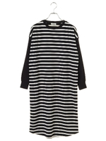 ニットスリーブポンチワンピース/アイボリー