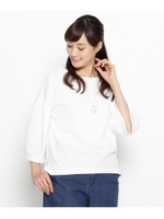 袖フレアジャガードプルオーバー/ネイビー(093)