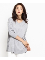 [S]布帛切り替えゆるニット/ベージュ(052)