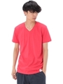 【AZUL by moussy】汗染み防止天竺Vネック半袖T/RED